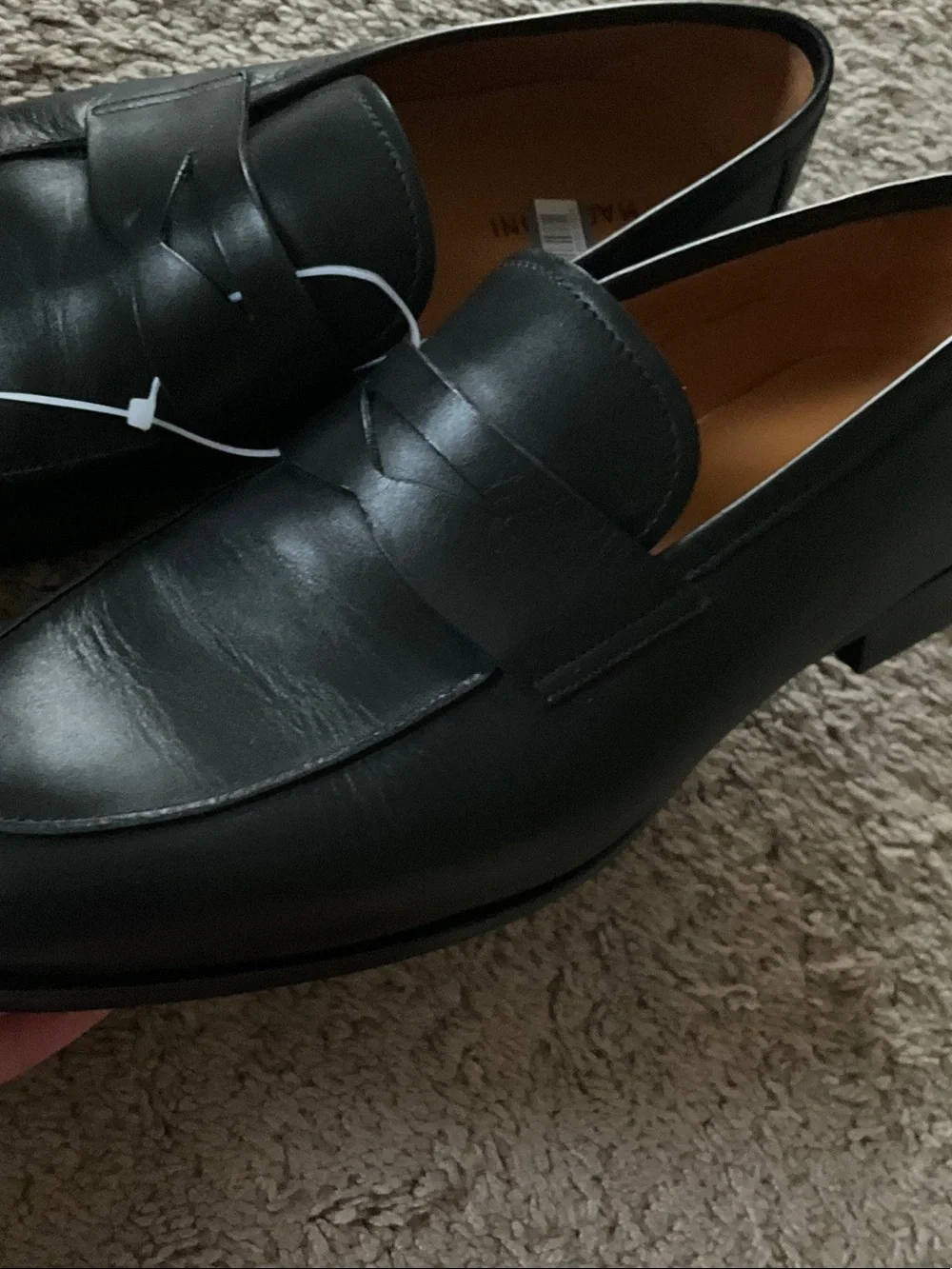 Magnanni Black Leather Slip-On Penny Loafer